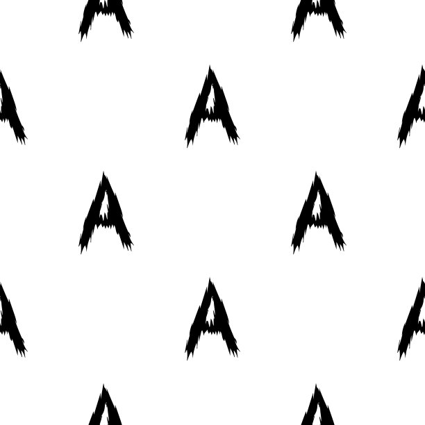 白色背景上的黑色字母A。无缝抽象矢量几何图案。完美的礼物包装纸，床单和室内，孩子打印。学校和学习主题。图片下载