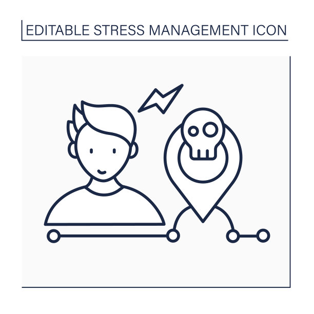 避免压力情境的线条图标图片下载