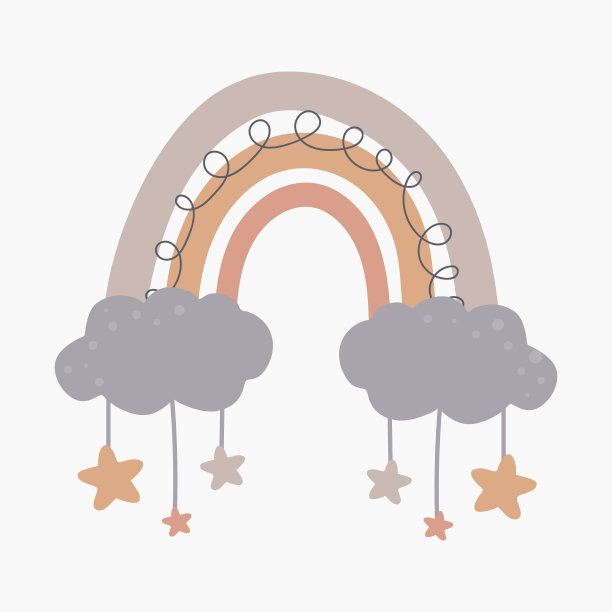 彩虹放荡不羁的打印。完美的婴儿送礼会，生日，儿童聚会，暑假，服装印花。图片下载