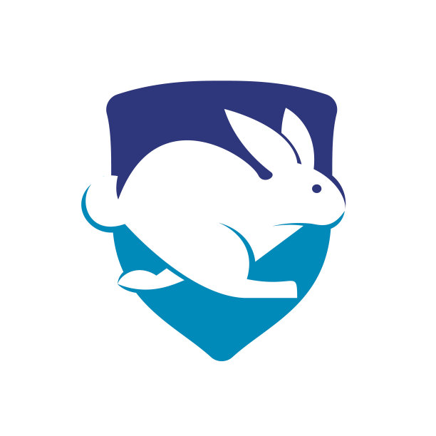 兔子跑矢量标志设计。图片下载