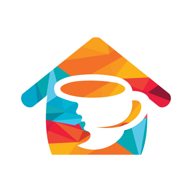 咖啡杯与女性面对标志向量。咖啡店logo设计。图片下载