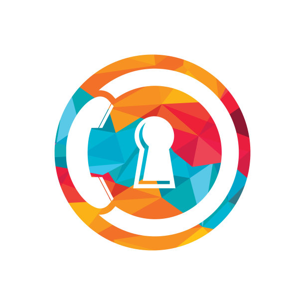 安全呼叫图标Logo设计。手机和锁图标。图片下载