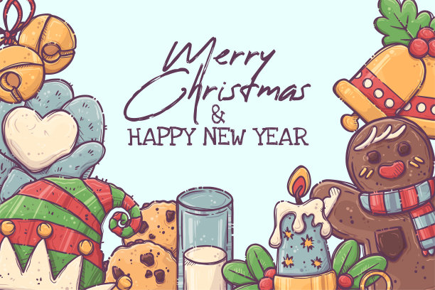 手绘圣诞背景向量图片下载