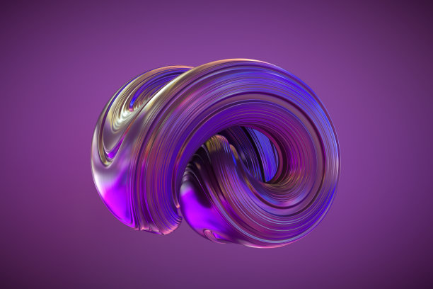 三维渲染扭曲液体形状黑色背景图片下载