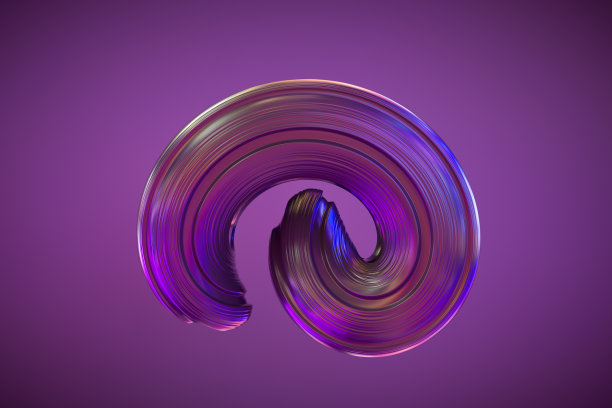 三维渲染扭曲液体形状黑色背景图片下载