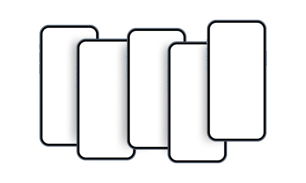 用于演示您的移动应用程序设计的空白屏幕智能手机模型图片下载