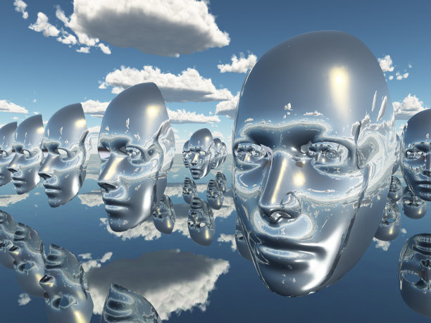 超现实场景中的面孔图片下载