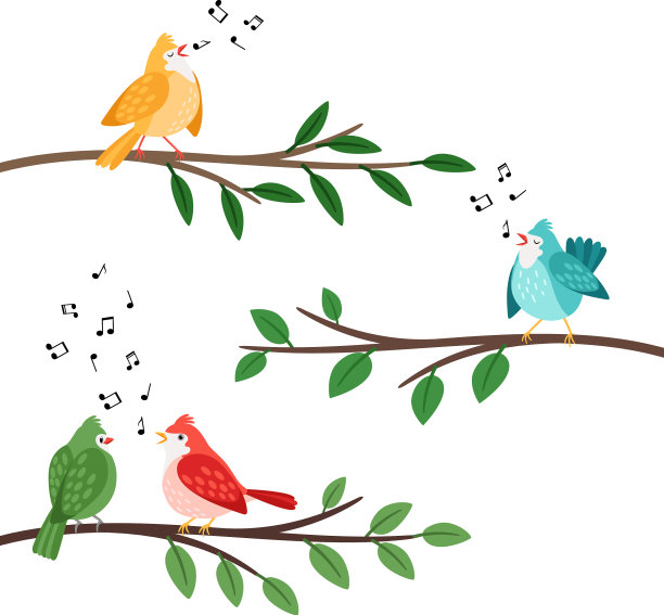 小鸟在树枝上唱着小鸟朋友的歌图片下载