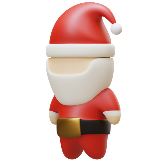 圣诞老人3D渲染插图设计元素图片下载