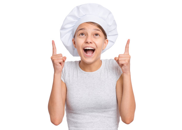 白衣少女厨师图片下载