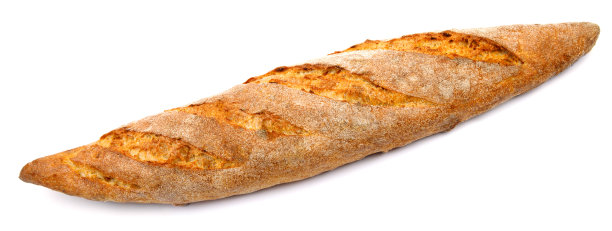 法棍被孤立在白色背景上。面包，面包，法式长棍面包。图片下载