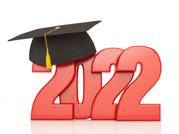 带着毕业帽的新年概念2022图片下载