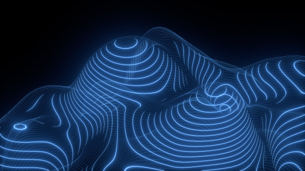 地形图背景，发光的霓虹线，图片下载