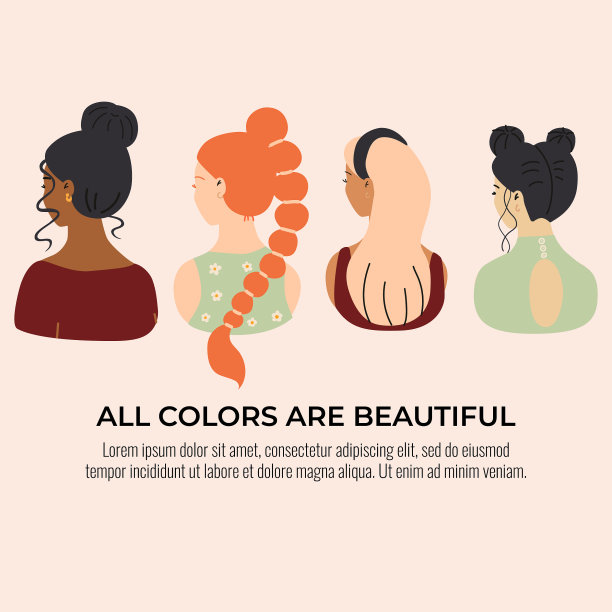 一群留着优雅发型的年轻女子。图片下载