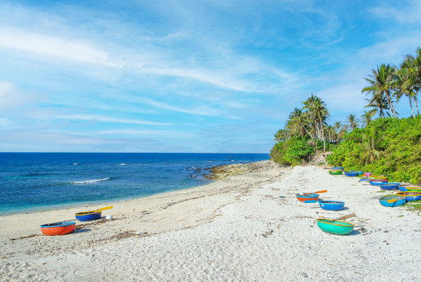 在越南广义市的Lyson或Lyson岛，岩石和海滩的美丽风景图片下载