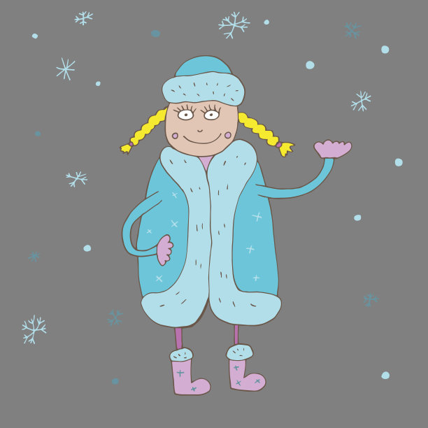 白雪公主笑了。新年。向量图片下载