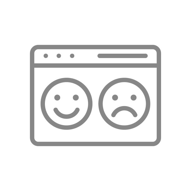 带笑脸和哭脸的网页线性图标：积极和消极反馈符号网站图片下载