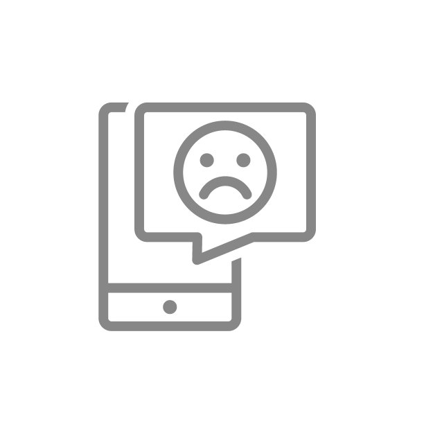 智能手机上的悲伤表情符号：客户不满意负面评价图片下载