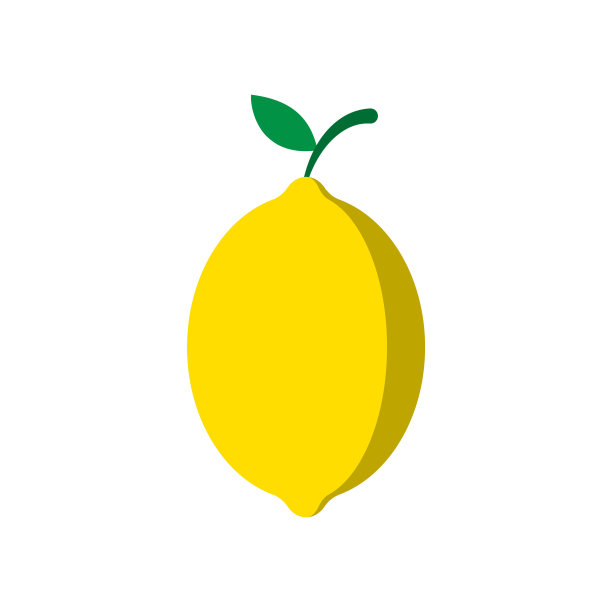 柠檬形状图标，水果轮廓符号标志，矢量图，隔离在白色背景上图片下载