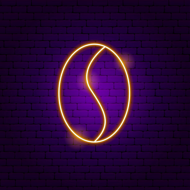 咖啡豆霓虹灯图片下载