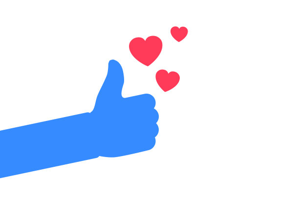 喜欢赞和竖起大拇指的符号，喜欢和红心的手势符号——爱向量图片下载