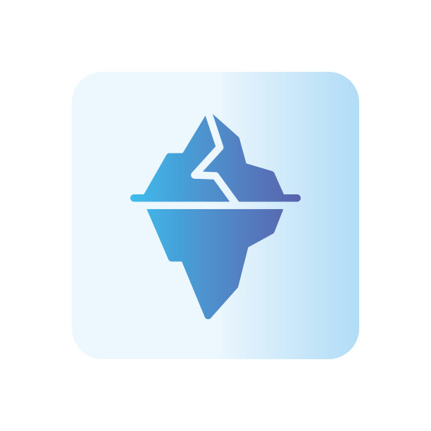 冰山渐变图标孤立在白色背景图片下载