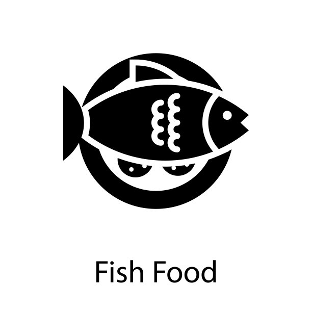 鱼食物矢量固体图标设计插图。兽医符号在白色背景EPS 10文件图片下载