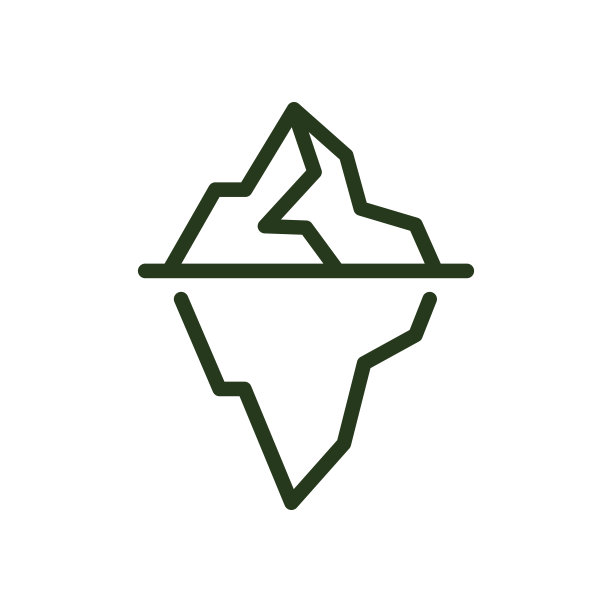 冰山线图标孤立在白色背景图片下载