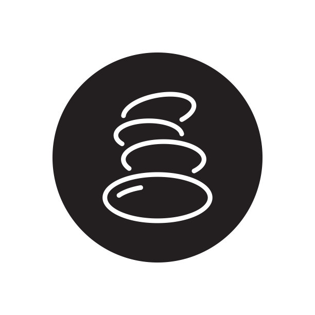 在白色背景上孤立的石头字形图标图片下载