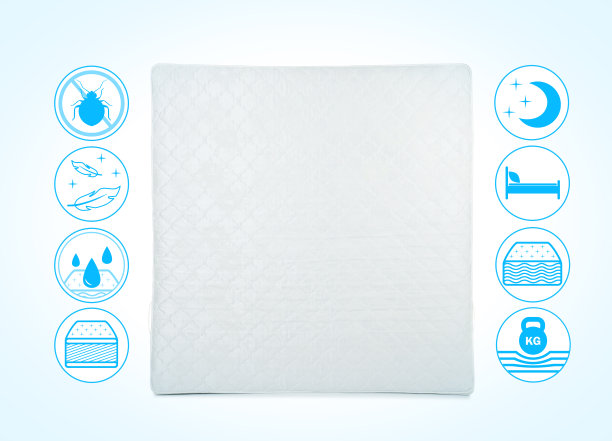 现代舒适的骨科床垫隔离在白色，俯视图图片下载