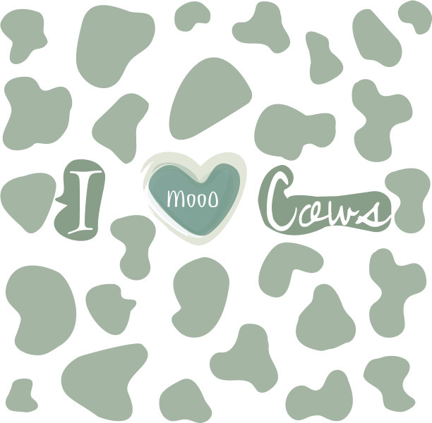 我喜欢奶牛。可编辑的插图艺术为素食牛爱好者图片下载