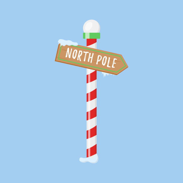 冬天的圣诞节标志为北极。图片下载