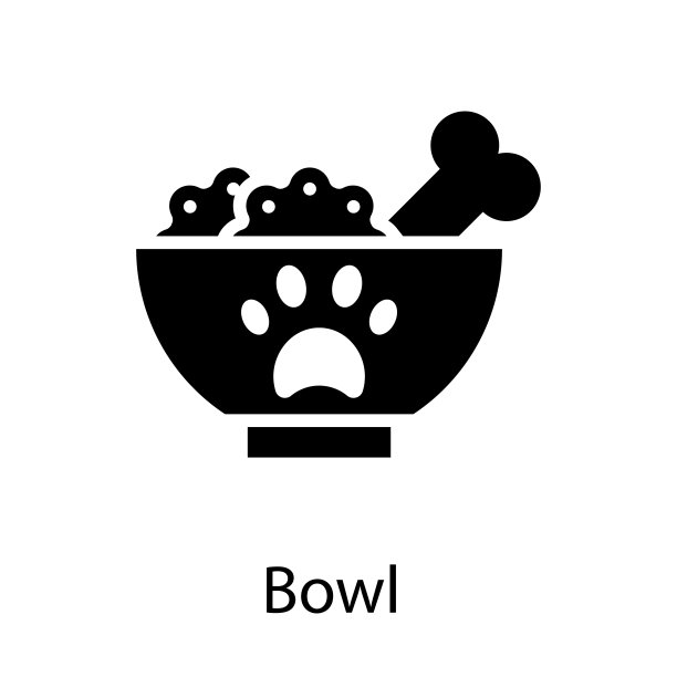 碗矢量固体图标设计插图。兽医符号在白色背景EPS 10文件图片下载