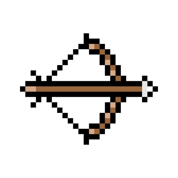 带有箭头图标的像素弓图片下载