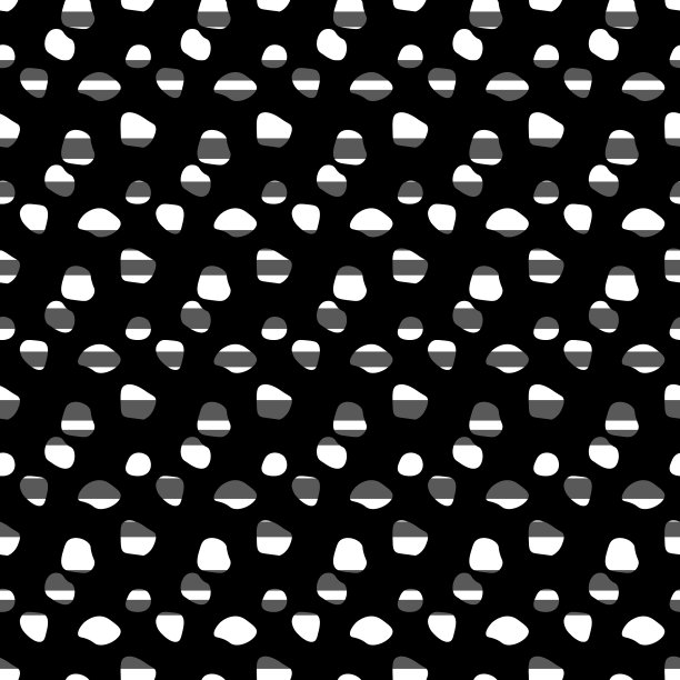 无缝矢量模式与白点与灰色条纹，点锯齿形状上的黑色背景。插图箍，表面，包装，明信片，墙纸。图片下载