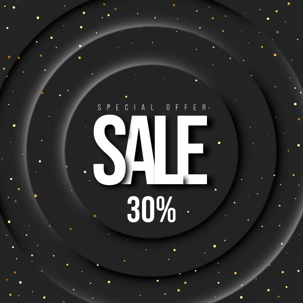 黑色背景的减价30%。销售背景。黑色圆形的阴影。图片下载