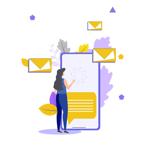 快乐的人收到了一封重要的信。商人或经理，手里拿着信封。现代向量插图。图片下载