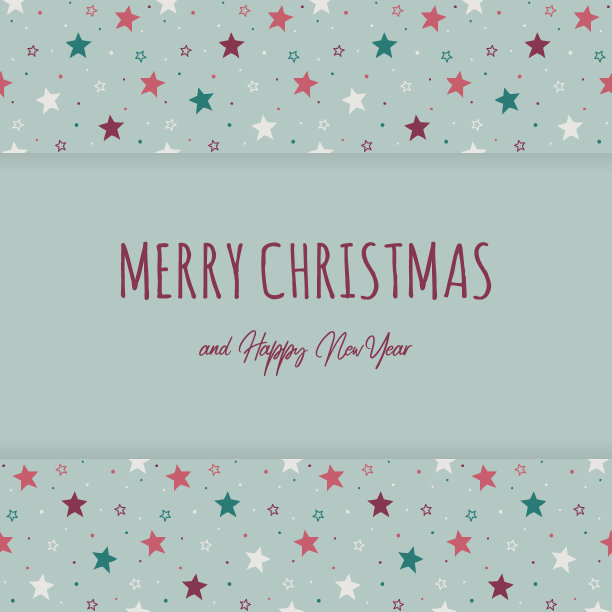 有星星的圣诞卡。向量图片下载