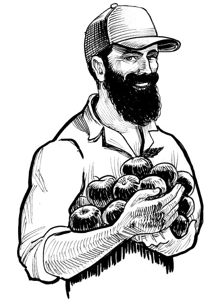 农民与苹果图片下载