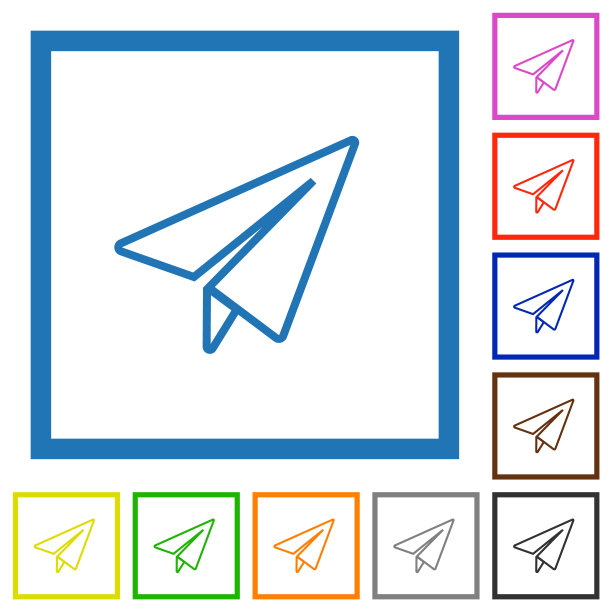 纸飞机轮廓平面框图标图片下载