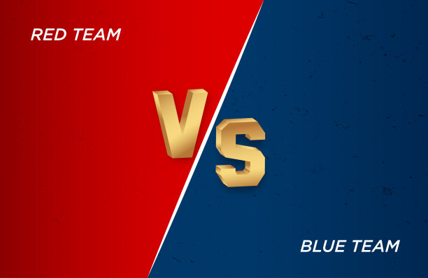 对垒背景Vs金字标题，红队和蓝队之间的冲突决斗图片下载