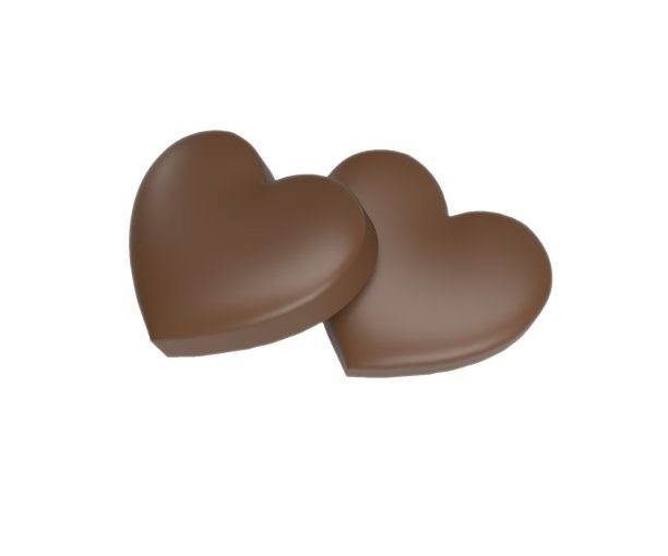 两块心形巧克力分离在白色上图片下载