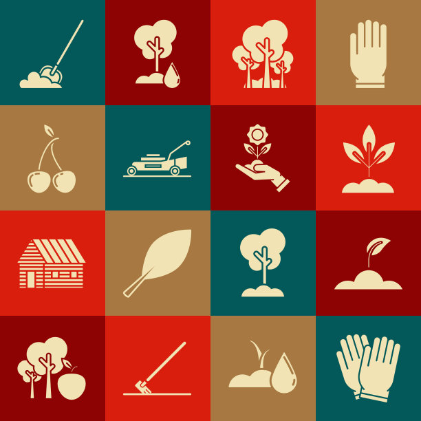 设置花园手套发芽种植树木草坪图片下载