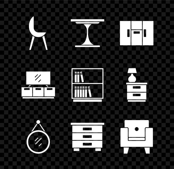 设置扶手椅、圆桌、衣柜、镜子图片下载