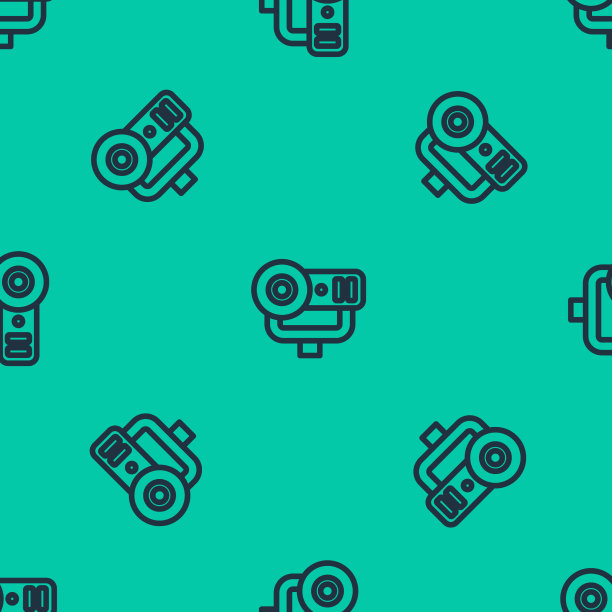 蓝线网络摄像头图标隔离无缝图片下载