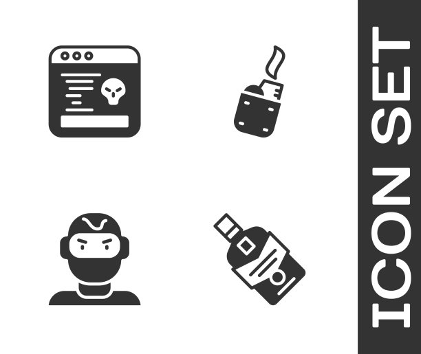 设置威士忌酒瓶系统，窃听器和面罩图片下载