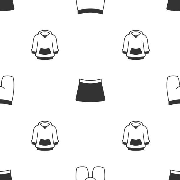 设置自行车短裤，裙子和连帽衫无缝图片下载