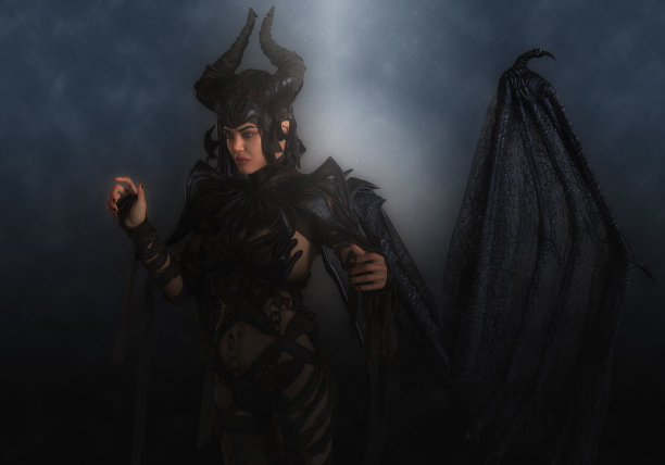 黑魔法女王在夜间3d插图图片下载