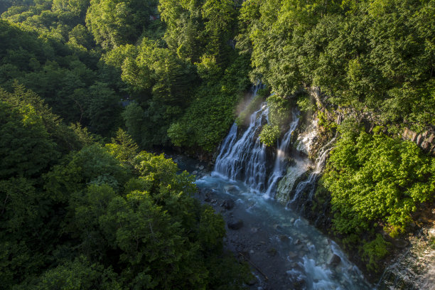 日本北海道温泉瀑布图片下载