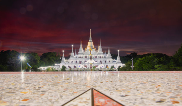 阿斯卡拉姆寺在暮光之城，泰国，泰国寺庙。图片下载